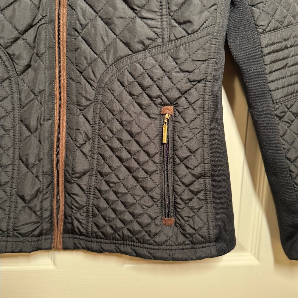 Weatherproof Women's Black and Brown Quilted Utility Jacket - Picture 3 of 10